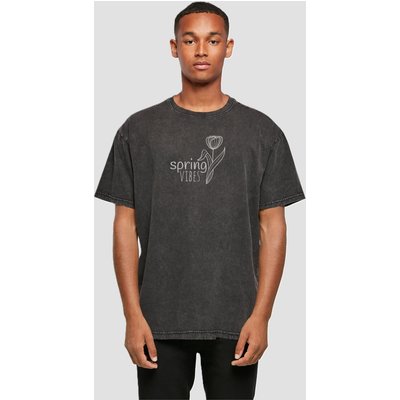 Merchcode Spring - Vibes Acid Washed Heavy Oversized Tee