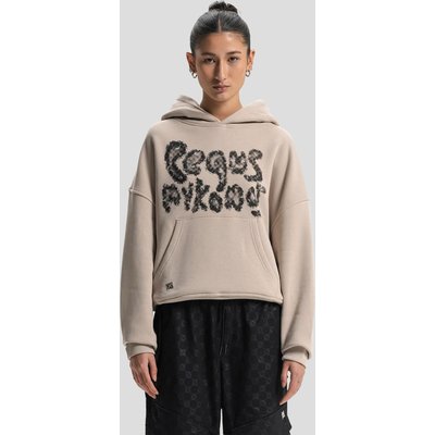PEQUS Cropped Bubble Logo Hoodie