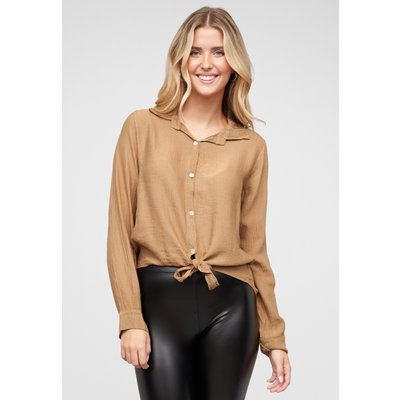 Cloud5ive Viskose Strukturbluse mit Bindedetail vorne