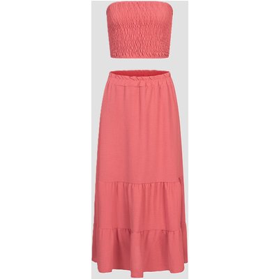 Cloud5ive Longform Musselin Stufenrock + Bandeau Top brown
