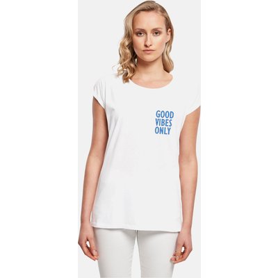 Merchcode POD Ladies Good Vibes Only Extended Shoulder Tee