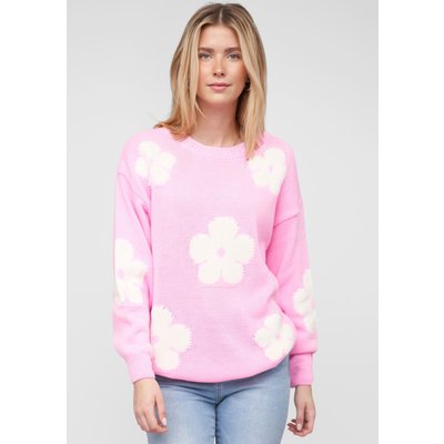 Cloud5ive Cloud 5ive Crewneck Knit Sweater with Flowers