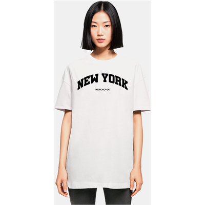 Merchcode Ladies New York Wording - Oversized Boyfriend Tee