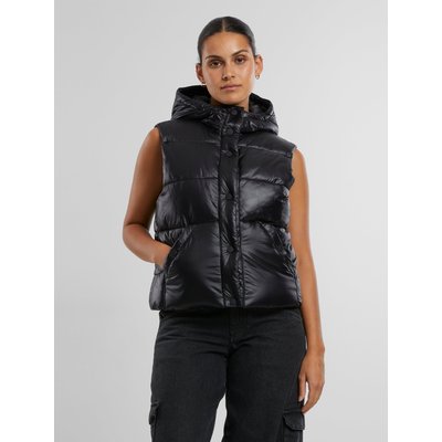 Urban Classics Ladies Essentials Shiny Puffer Vest with Hood