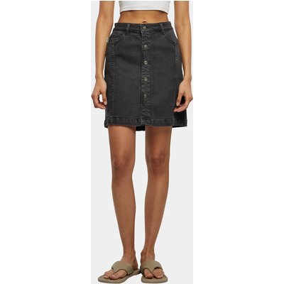 Urban Classics Ladies Organic Stretch Button Denim Skirt