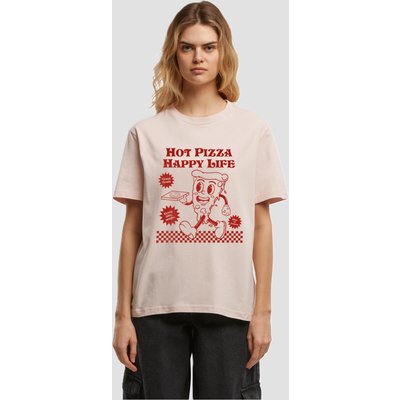 Merchcode Ladies Hot Pizza Happy Life Tee