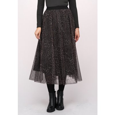 Cloud5ive Longform Skirt 2-layered with leo print