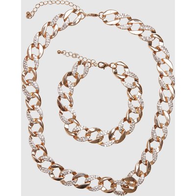 Urban Classics Basic Diamond Necklace And Bracelet Set