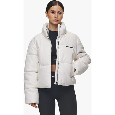 PEGADOR Georgia Faux Leather Metal Logo Puffer Jacket