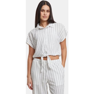 Urban Classics Ladies Structured Striped Tied Blouse