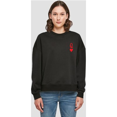 Merchcode Ladies Hugs & Love - Queen of Hearts Oversized Crewneck