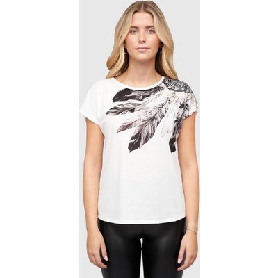 Cloud5ive Damen Viskose T-Shirt mit Traumfänger Print