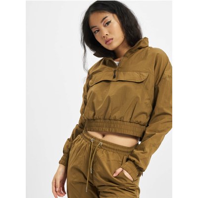 Urban Classics Ladies Cropped Crinkle Nylon Pull Over Jacket