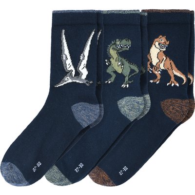 3 Paar Jungen Socken mit Dino-Motiven