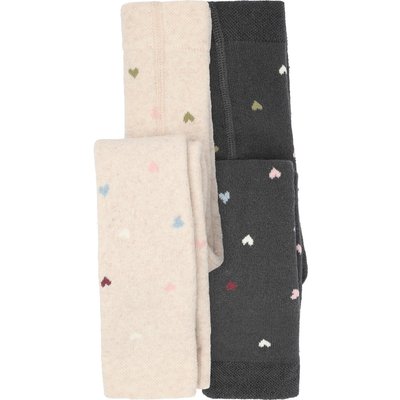 2 Baby Frottee-Leggings mit Herzen