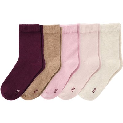 5 Paar Mädchen Socken unifarben