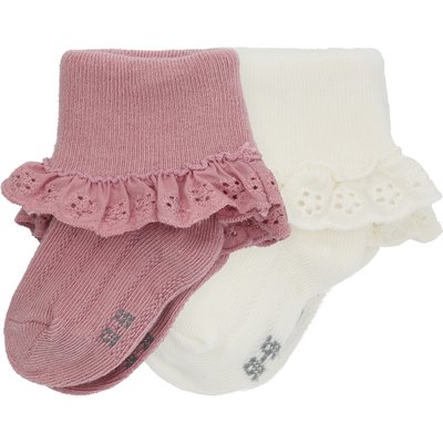 2 Paar Newborn Socken mit Rüschen