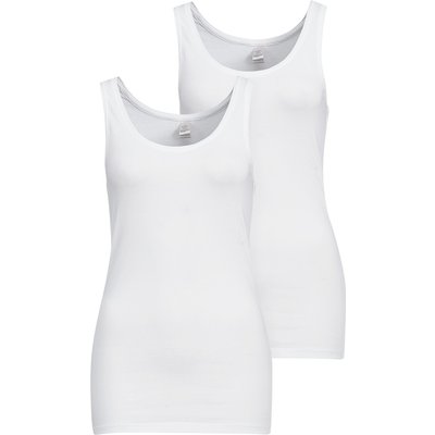 2 Damen Unterhemden unifarben