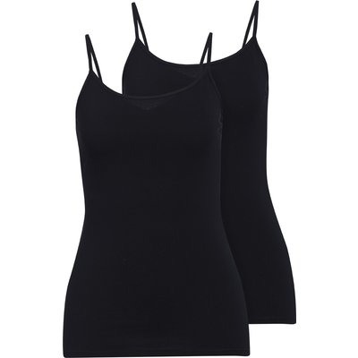 2 Damen Unterhemden unifarben