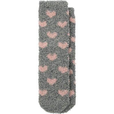 1 Paar Damen Kuschelsocken mit Herzen