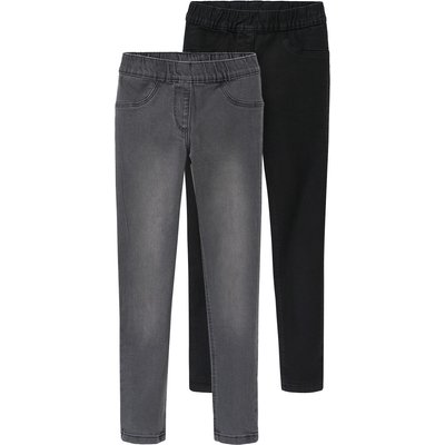 2 Mädchen Jeggings mit Stretch-Bund