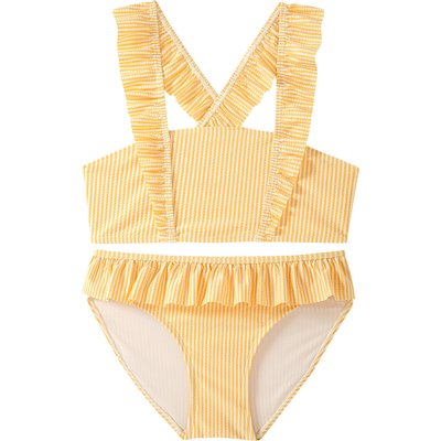 Mädchen Bikini mit Seersucker-Streifen