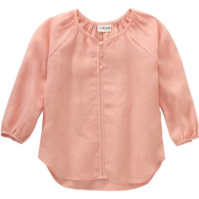 Mädchen Leinen-Bluse unifarben