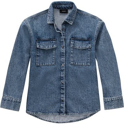 Mädchen Jeans-Bluse mit Druckknöpfen