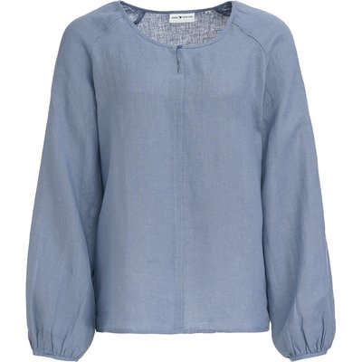 Damen Leinen-Bluse unifarben