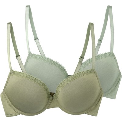 2 Damen Soft-BHs mit Spitze