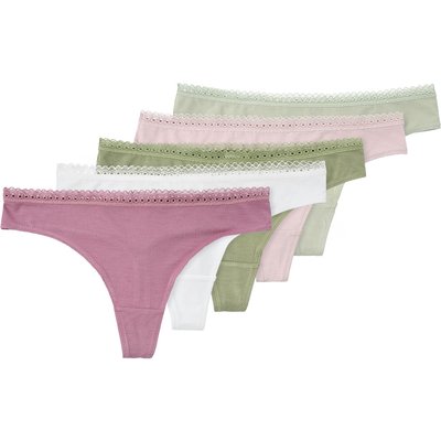 5 Damen Strings mit Spitze