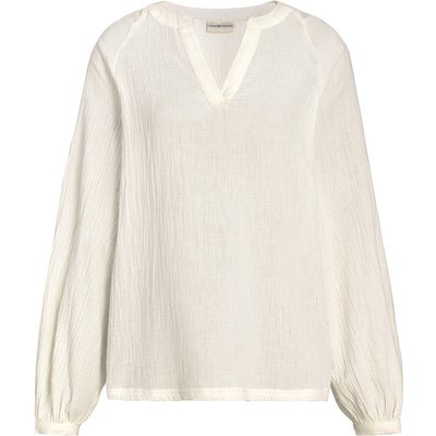 Damen Musselin-Bluse in Unifarben