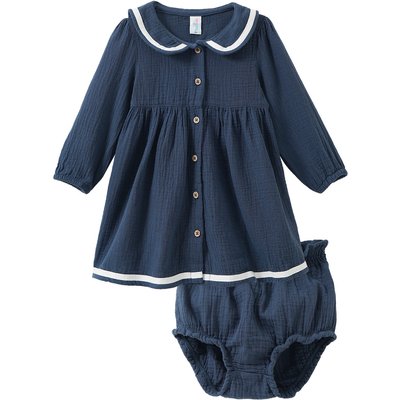 Baby Set aus Musselin-Kleid mit Shorts