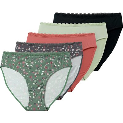 5 Damen Slips mit Spitze