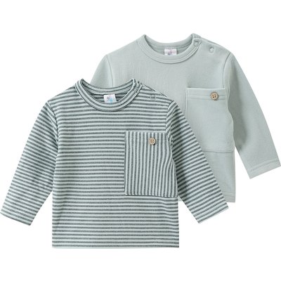 2 Newborn Fleeceshirts mit Brusttasche