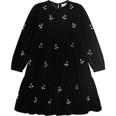 Mädchen Samtkleid mit Glitzersteinchen