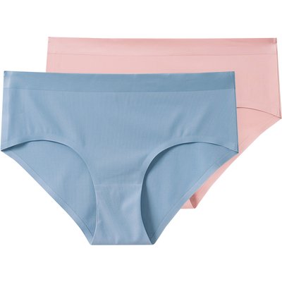 2 Damen Seamless-Pantys mit Glanz-Bündchen
