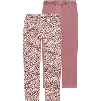 2 Mädchen Leggings mit Blümchen
