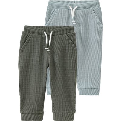 2 Baby Jogginghosen aus Waffel-Piqué