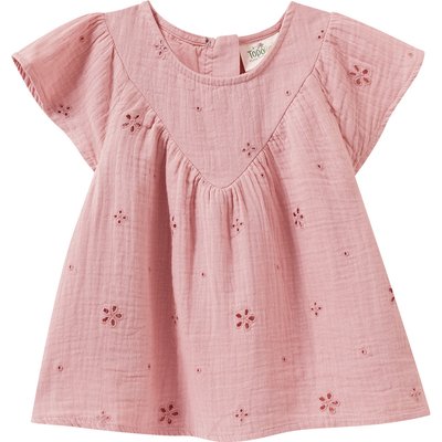 Mädchen Musselinbluse mit Lochstickerei