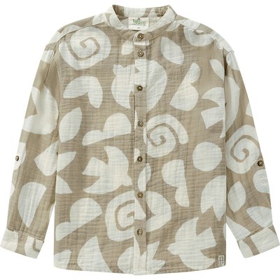 Jungen Musselinhemd mit Allover-Muster