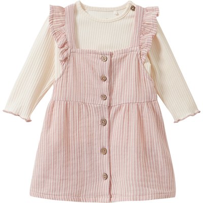 Newborn Set mit Latzkleid und Rippshirt