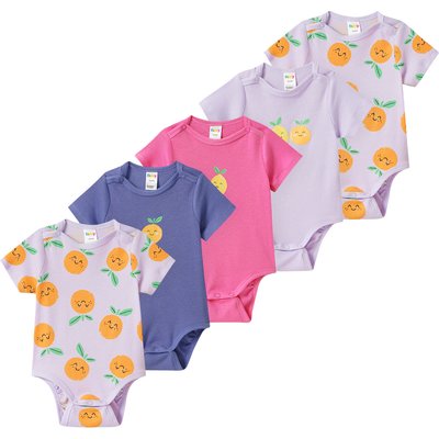 5 Baby Bodys mit Rippstruktur