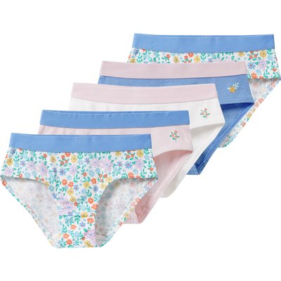 5 Mädchen Slips mit Rippstrukur