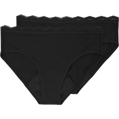 2 Damen Perioden-Slips mit Spitze