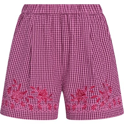 Damen Seersucker-Shorts mit Stickerei