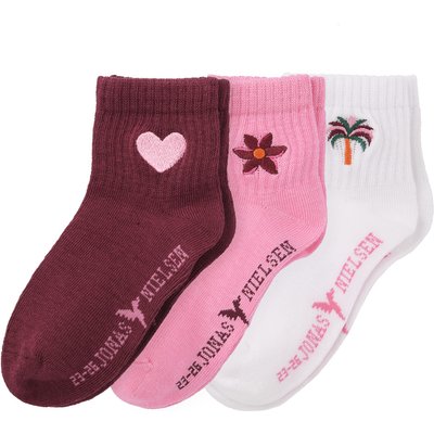 3 Paar Mädchen Socken mit Stickerei