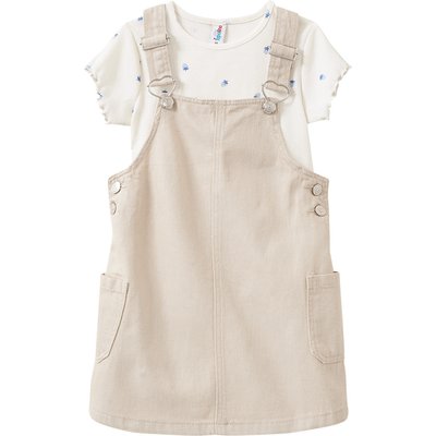 Mädchen Set mit Latzkleid und T-Shirt