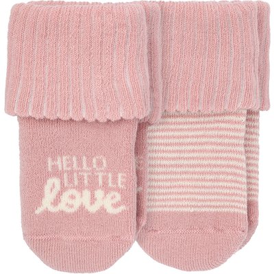 2 Paar Newborn Frottee-Socken mit Umschlag