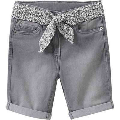 Mädchen Jeansshorts mit Stoffgürtel